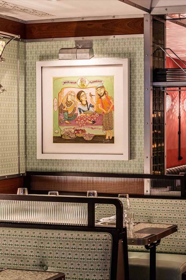 Festive Christmas dining room decor for group parties at Bombay Bustle London.