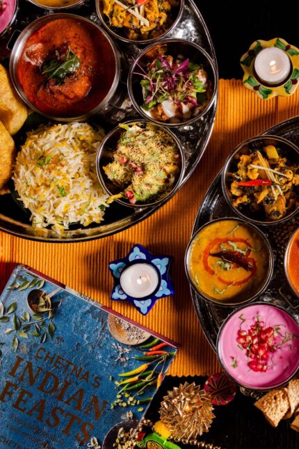 Collaborative Diwali Thali platter by Chetna Makan and Bombay Bustle in London.
