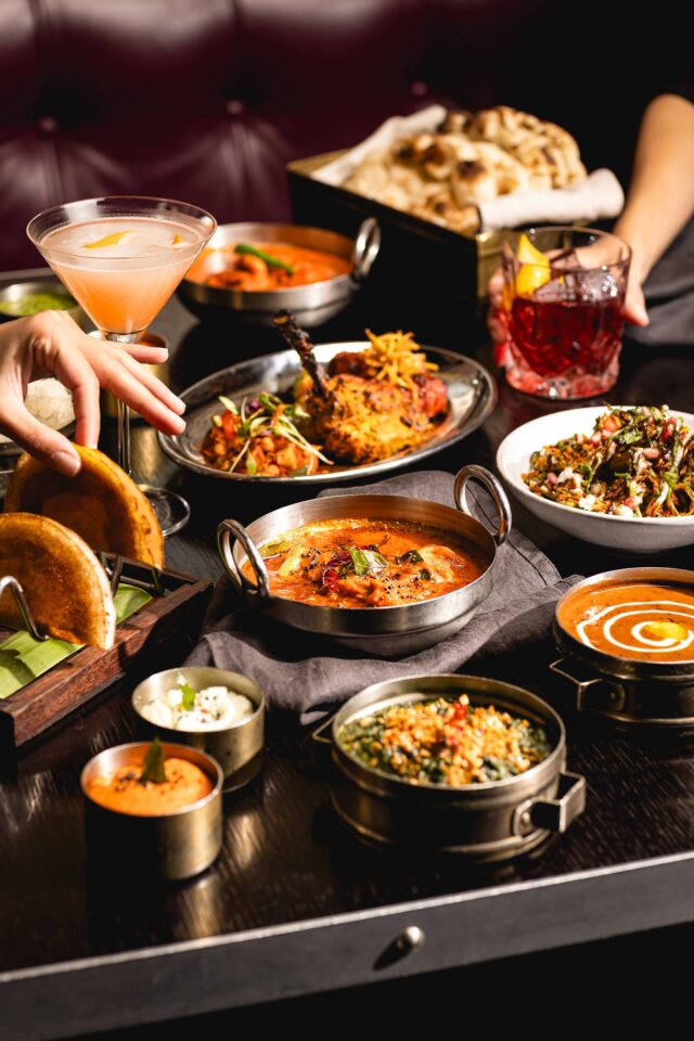 Festive Indian sharing plates and small bites on the New Year's Eve menu at Bombay Bustle.