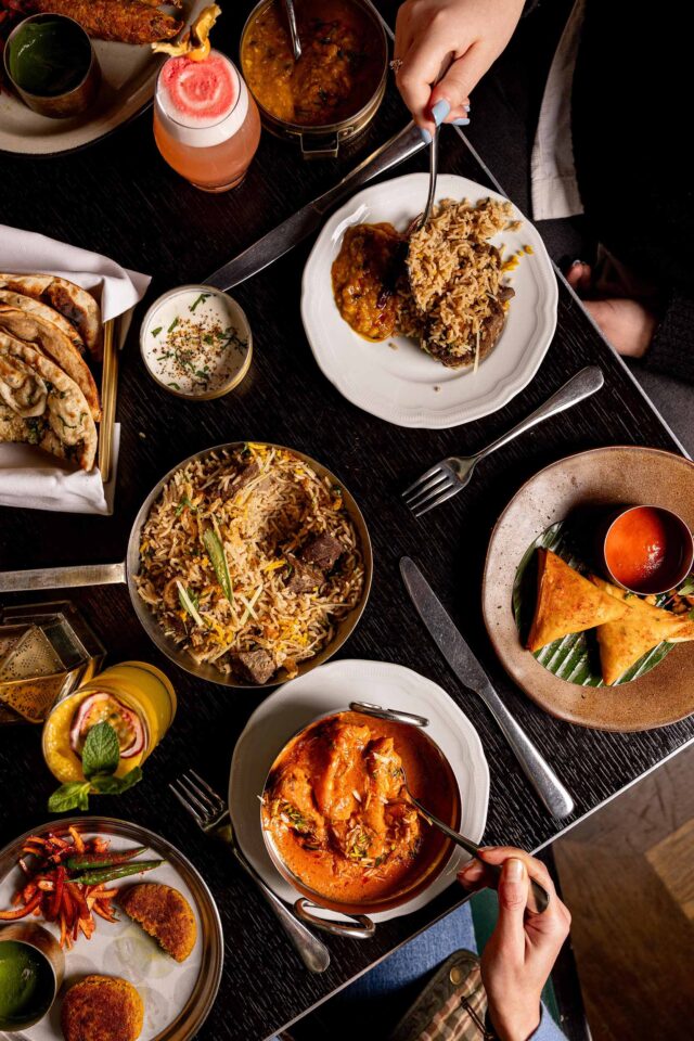 Traditional Rampur-style Yakhni Pulao rice dish at Bombay Bustle restaurant Mayfair.