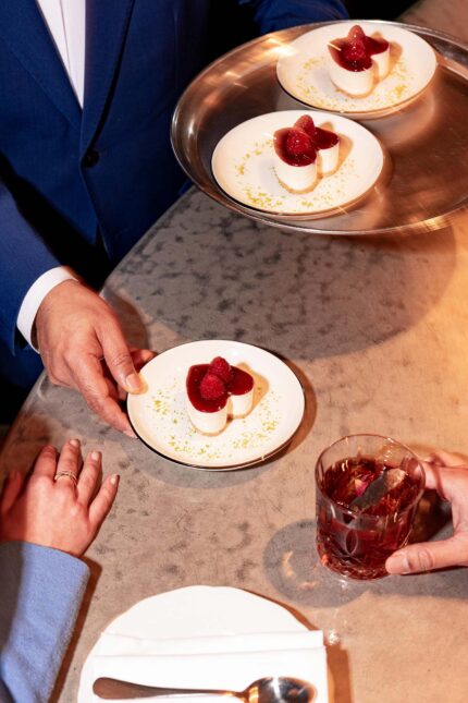 The Bombay Duo Valentine dessert and cocktail pairing at Bombay Bustle Mayfair.