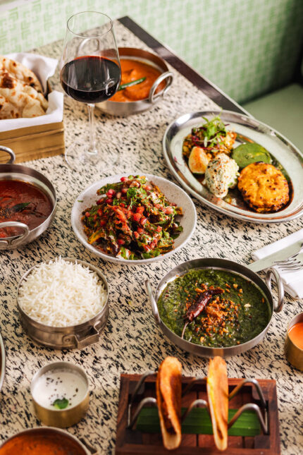 A Feast for Mum Mother's Day family dining celebration table at Bombay Bustle London.